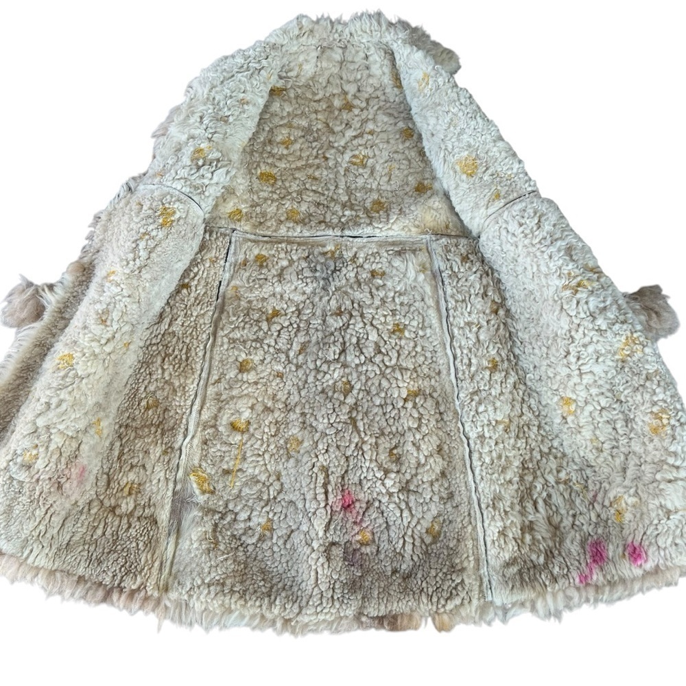 True Vintage Penny Lane Shearling Suede Floral
Embroidered Afghan Coat Boho 70s - Picture 5 of 16
